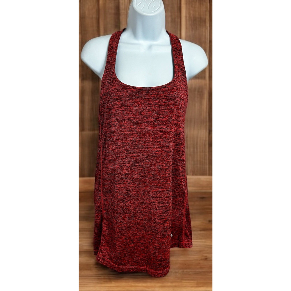 Athletic Top With Built In Bra Sz XL Heathered Strappy Back Layered Shirt Gym